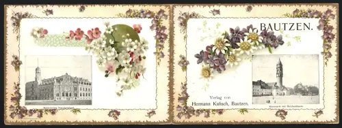 Vertreterkarte Bautzen, Hermann Kulisch, Verlag, Kaiserliches Hauptamt und Kornmarkt mit Reichenthurm