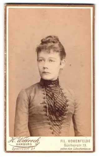 Fotografie H. Wittrock, Hamburg, Speersort 5, Porträt einer Dame