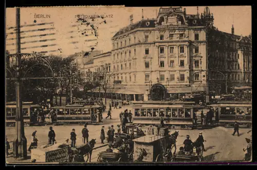 AK Berlin, Potsdamer Platz mit Strassenbahn