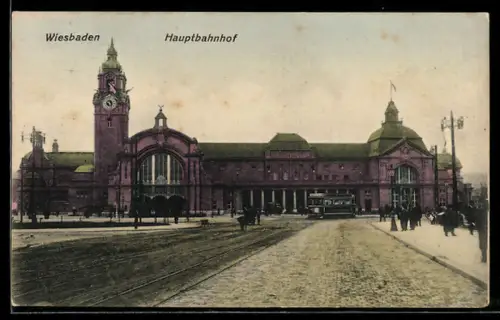 AK Wiesbaden, Partie am Hauptbahnhof