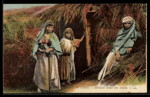 AK B#edouines devant leur Gourbi