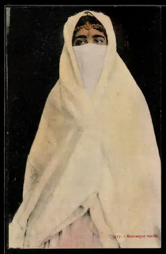 AK Mauresque voilée, arabische Volkstypen