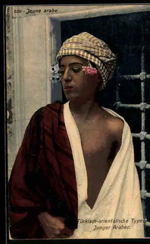 Künstler-AK Junger arabischer Mann in traditioneller Kleidung