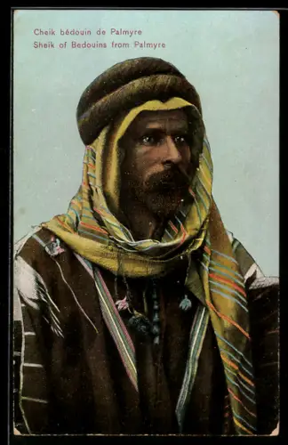 AK Palmyre, Anführer der Beduinen in volkstypischer Tracht