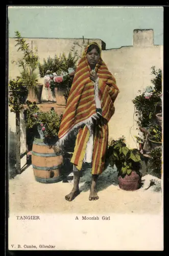AK Tangier, A Moorish Girl, arabische Volkstypen