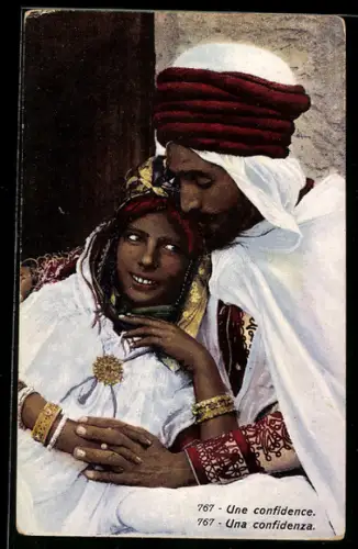 AK Une confidence, arabische Volkstypen