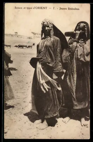 AK Scènes et types d`Orient, Jeunes Bédouines, arabische Volkstypen