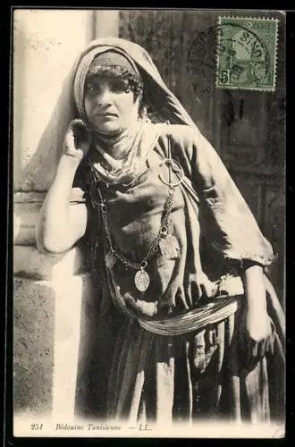 AK Bédouine Tunisienne, arabische Volkstypen
