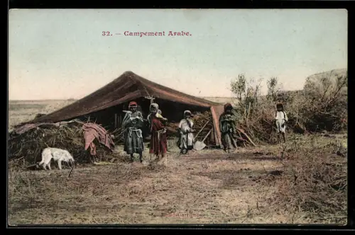 AK Campement Arabe, arabische Volkstypen