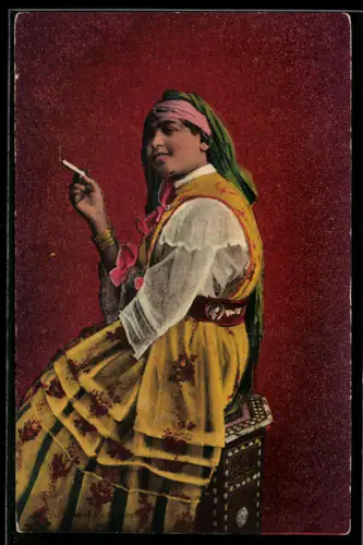 AK Arabische Frau mit einer Zigarette