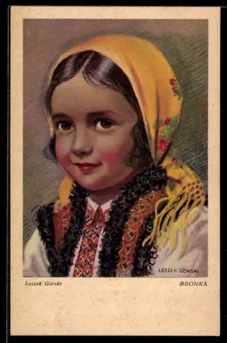 AK Polnisches Mädchen mit einem Kopftuch