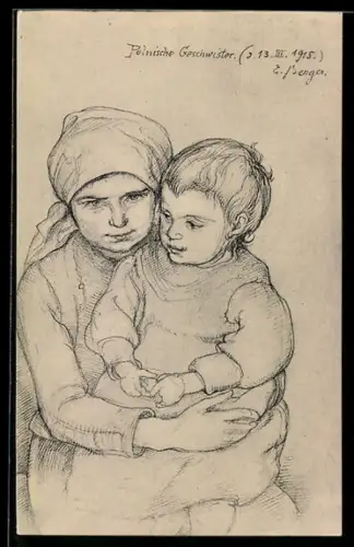 AK Polnische Geschwister, 1915