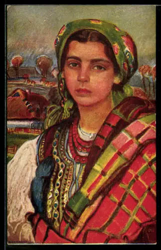 AK Junge Polin in Trachtenkleidung