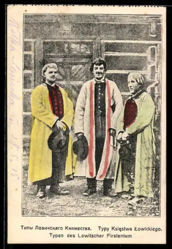 AK Lowitsch, Drei Polen in Tracht