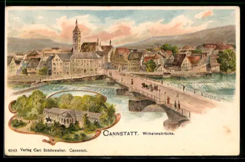 Lithographie Cannstatt, Wilhelmsbrücke