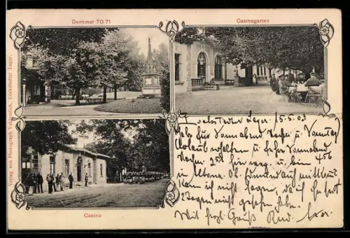 AK Lockstedter Lager, Casino, Casinogarten, Denkmal 70-71