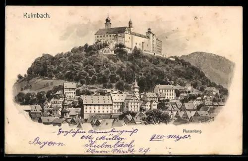 AK Kulmbach, Blick auf Ort und Plassenburg