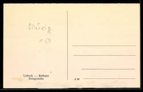 AK Lübeck, Rathaus, Kriegsstube