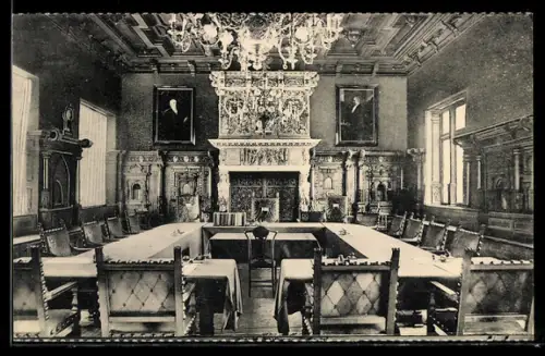 AK Lübeck, Rathaus, Tafel in der Kriegsstube