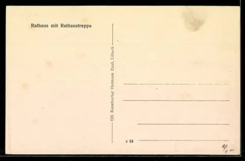 AK Lübeck, Rathaus mit Rathaustreppe