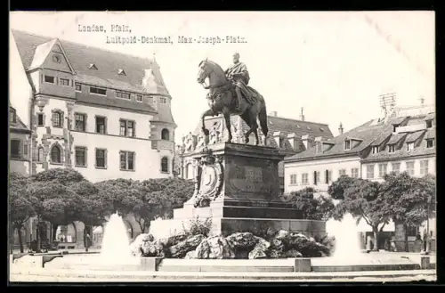 AK Landau /Pfalz, Luitpold-Denkmal, Max-Joseph-Platz