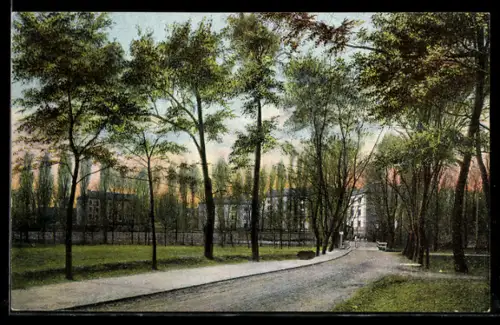 AK Landau /Pfalz, Fort-Kaserne, Parkanlage