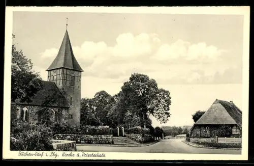AK Büchen-Dorf i. Lbg., Kirche u. Priesterkate