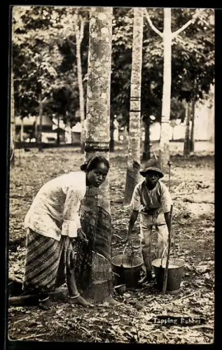 AK Tapping Rubber, asiatische Volkstypen