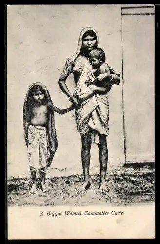 AK Indien, A Beggar Woman Cammatee Castle