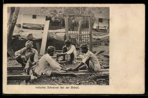 AK Indien, Indische Schreiner bei der Arbeit