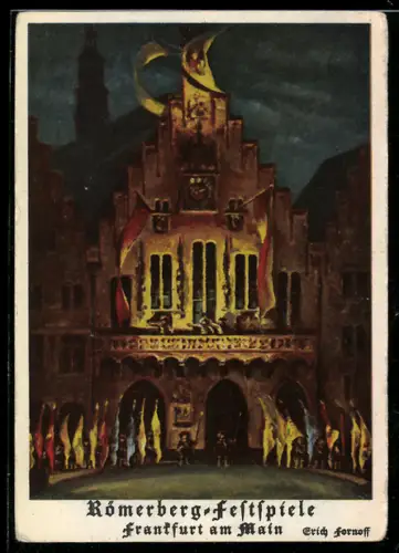 Künstler-AK Alt-Frankfurt, Römerberg-Festspiele am Römer, Nacht