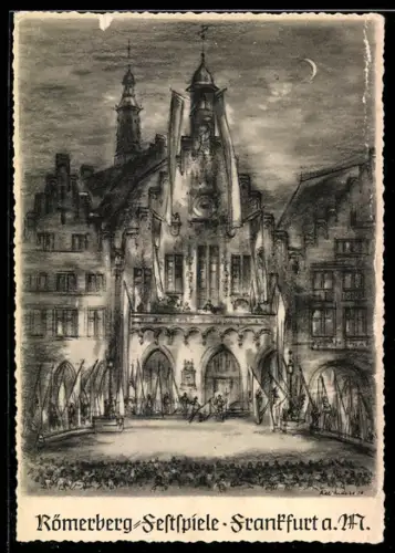 Künstler-AK Alt-Frankfurt, Römerberg-Festspiele 1937