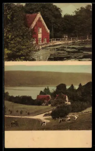 AK Ratzeburg, Gasthaus zur Farchauer Mühle, Inh. Carl Hübner, Mühle, Landschaft
