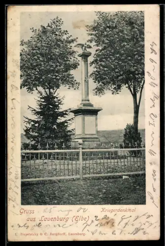 AK Lauenburg /Elbe, Das Kriegerdenkmal
