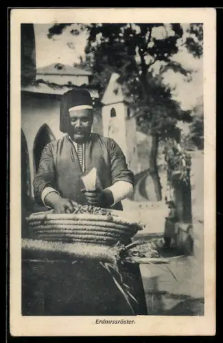 AK Arabischer Erdnussröster an seinem Verkaufsstand