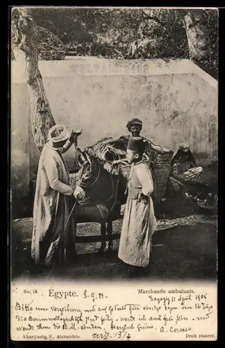 AK Egypte, Marchands ambulants, arabische Händler