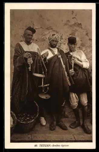 AK Tetuan, Arabes tipicos, Obsthändler mit Waage