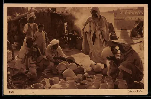 AK Arabischer Markt, Händler mit Tongefässen