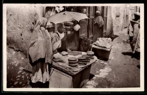 AK Brotverkäufer an seinem Strassenstand