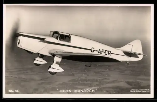 AK Einmotoriges Flugzeug vom Typ Miles Monarch