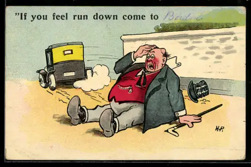 AK Beifahrer mit Beule am Kopf nach dem Fall aus dem Auto