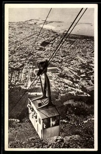 AK Cape Town, Cableway Car, Cape Town and Table Bay, seen from Table Mountain