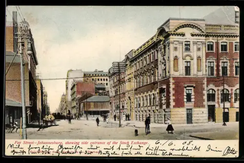 AK Johannesburg, Fox Street, showing side entrance of the Stock Exchange