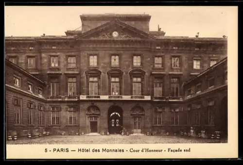 AK Paris, Hôtel des Monnaies, Cour d`Honneur, Facade sud