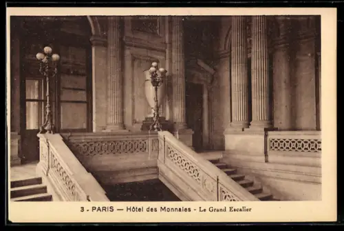 AK Paris, Hôtel des Monnaies, Le Grand Escalier