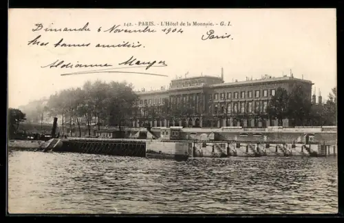 AK Paris, L`Hôtel de la Monnaie et la Seine