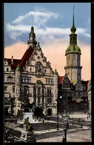 AK Dresden, Königl. Albert-Denkmal, Schlossturm