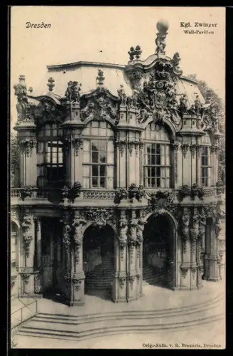 AK Dresden, Kgl. Zwinger, Wall-Pavillon