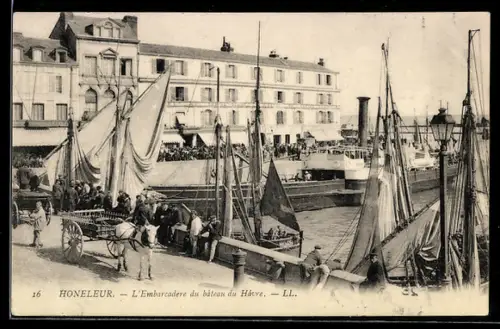 AK Honfleur, L`Embarcadere du bateau du Havre