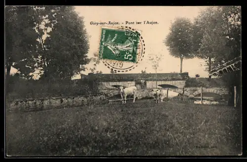 AK Giey-sur-Aujon, Pont sur l`Aujon